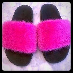 GIVENCHY . Mules  Natural Mink Fur. Original. Collectible.
